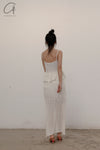 SWAYING/KNIT Japanese paper furry maxi skirt SW22SSB22 white
